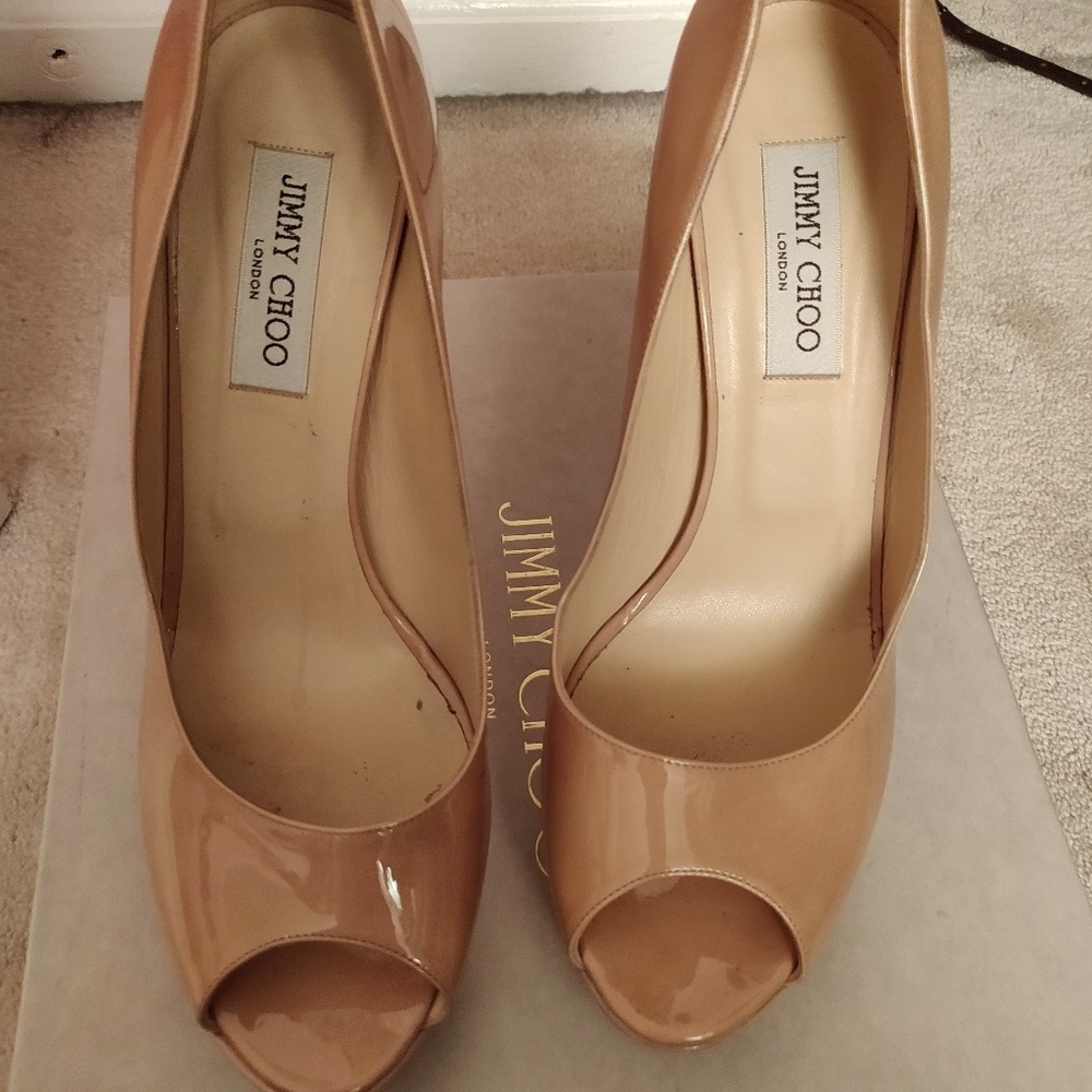 JIMMY CHOO PEEP TOE HEELS